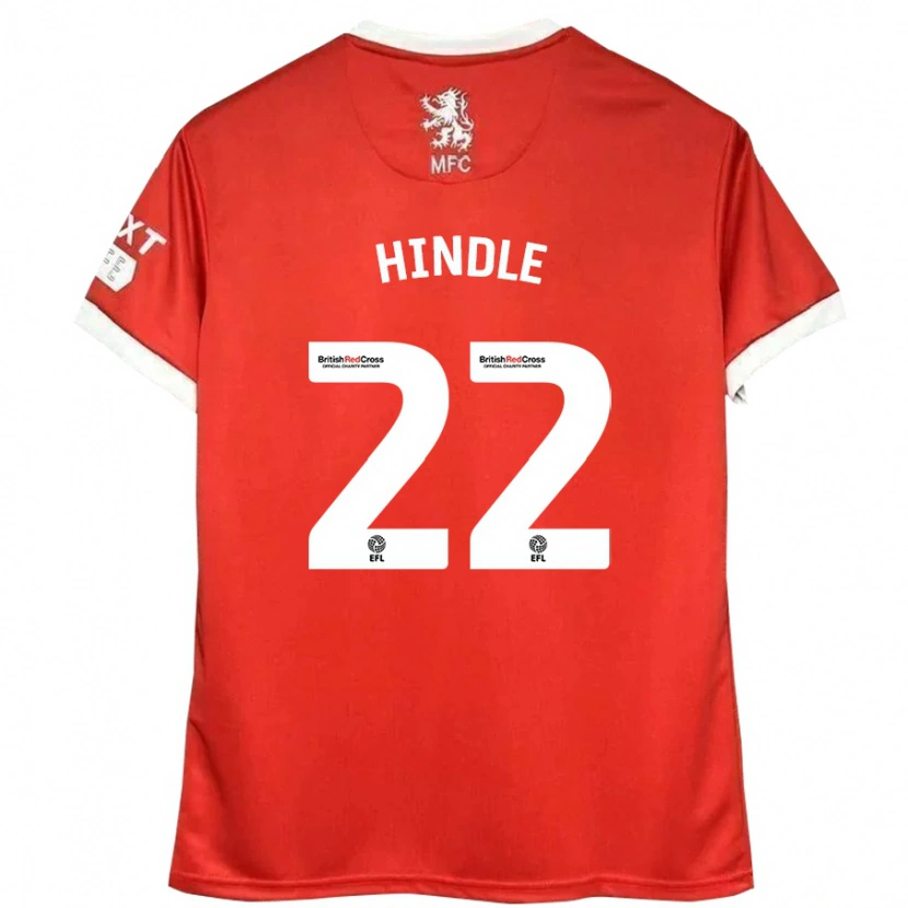 Danxen Mænd Rachel Hindle #22 Rød Hvid Hjemmebane Spillertrøjer 2024/25 Trøje T-Shirt
