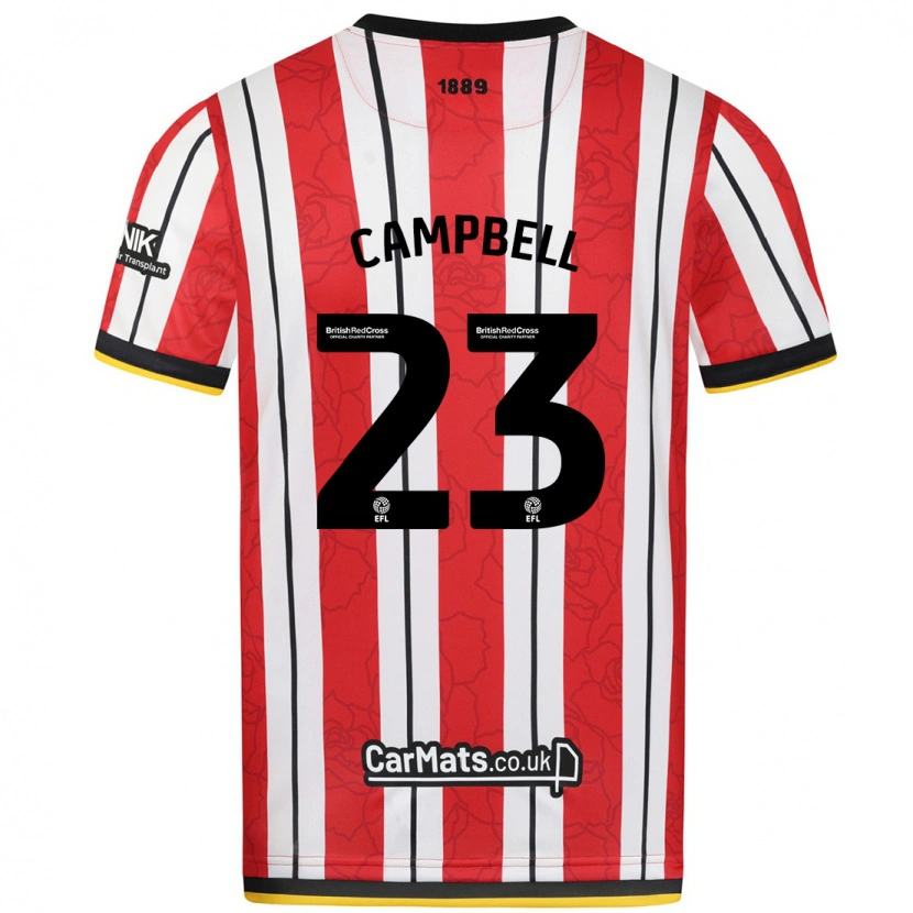 Danxen Mænd Tyrese Campbell #23 Røde Hvide Striber Hjemmebane Spillertrøjer 2024/25 Trøje T-Shirt