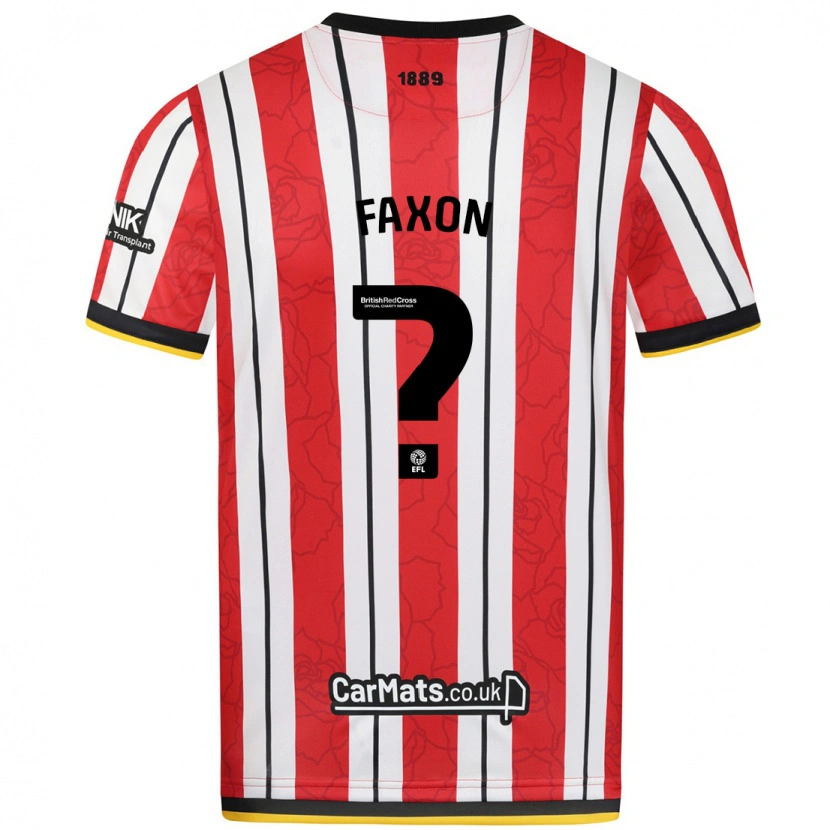 Danxen Mænd Luke Faxon #0 Røde Hvide Striber Hjemmebane Spillertrøjer 2024/25 Trøje T-Shirt