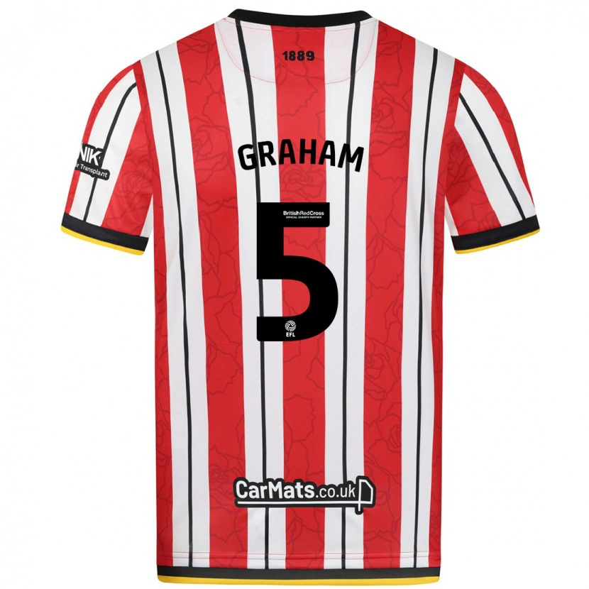 Danxen Mænd Molly Graham #5 Røde Hvide Striber Hjemmebane Spillertrøjer 2024/25 Trøje T-Shirt