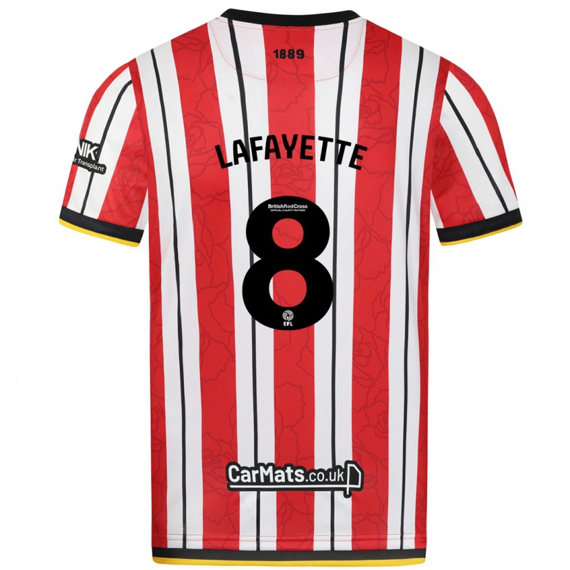 Danxen Mænd Abbie Lafayette #8 Røde Hvide Striber Hjemmebane Spillertrøjer 2024/25 Trøje T-Shirt