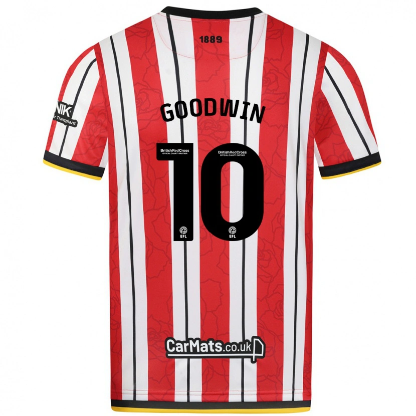 Danxen Mænd Isobel Goodwin #10 Røde Hvide Striber Hjemmebane Spillertrøjer 2024/25 Trøje T-Shirt