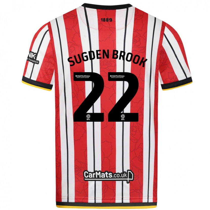 Danxen Mænd Darcie Sugden-Brook #22 Røde Hvide Striber Hjemmebane Spillertrøjer 2024/25 Trøje T-Shirt