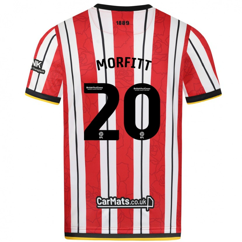 Danxen Mænd Izzy Morfitt #20 Røde Hvide Striber Hjemmebane Spillertrøjer 2024/25 Trøje T-Shirt
