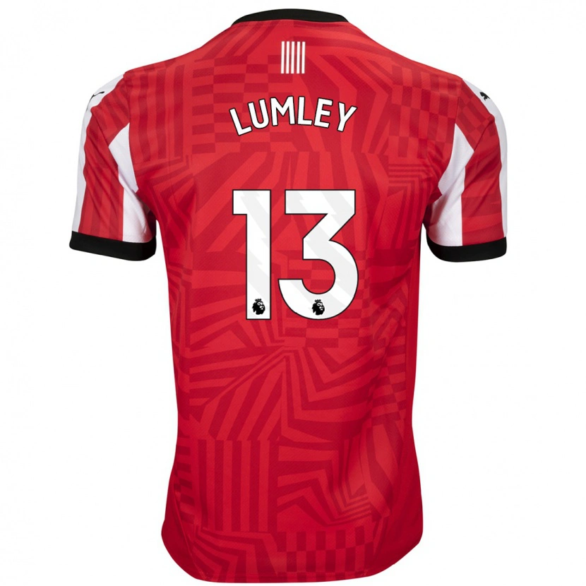 Danxen Mænd Joe Lumley #13 Rød Hvid Hjemmebane Spillertrøjer 2024/25 Trøje T-Shirt