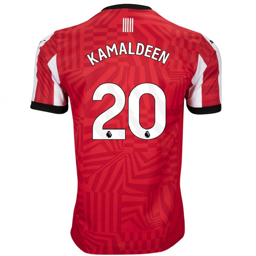 Danxen Mænd Kamaldeen Sulemana #20 Rød Hvid Hjemmebane Spillertrøjer 2024/25 Trøje T-Shirt
