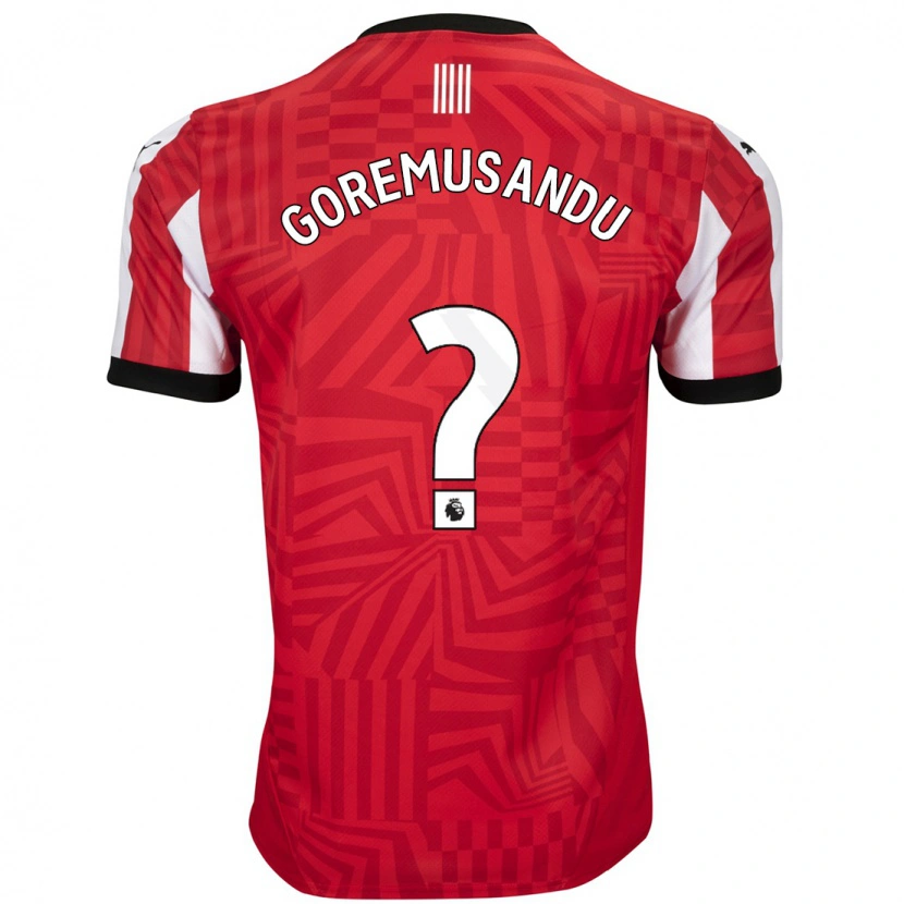 Danxen Mænd Tino Goremusandu #0 Rød Hvid Hjemmebane Spillertrøjer 2024/25 Trøje T-Shirt