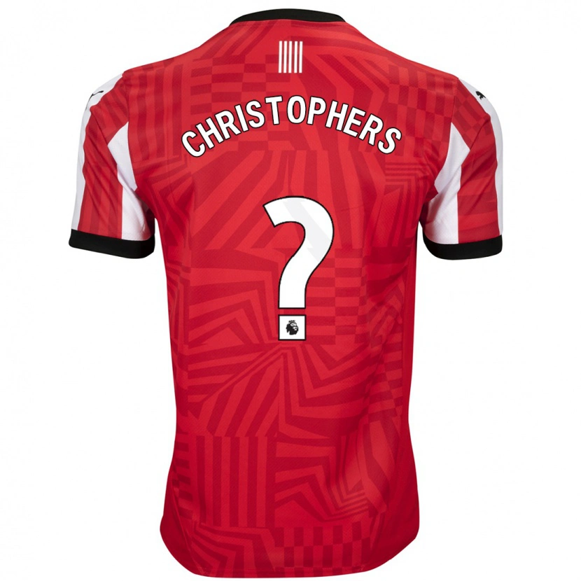 Danxen Mænd Leo Christophers #0 Rød Hvid Hjemmebane Spillertrøjer 2024/25 Trøje T-Shirt