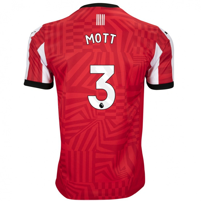 Danxen Mænd Milly Mott #3 Rød Hvid Hjemmebane Spillertrøjer 2024/25 Trøje T-Shirt