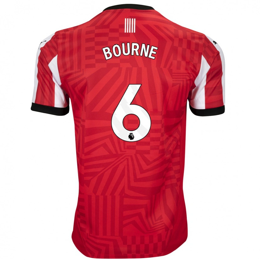 Danxen Mænd Tara Bourne #6 Rød Hvid Hjemmebane Spillertrøjer 2024/25 Trøje T-Shirt