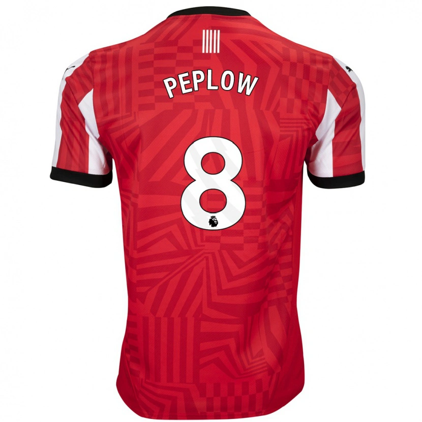 Danxen Mænd Chloe Peplow #8 Rød Hvid Hjemmebane Spillertrøjer 2024/25 Trøje T-Shirt