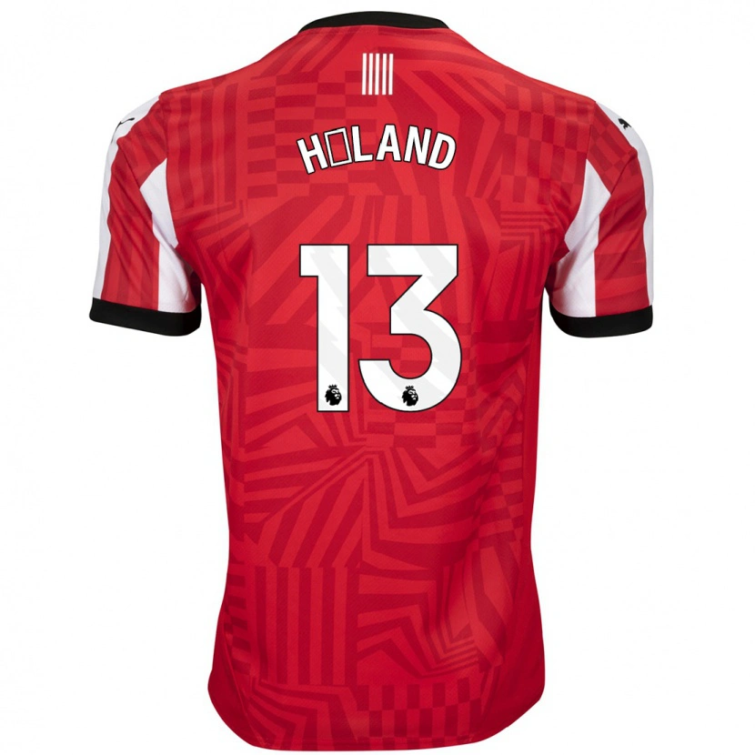 Danxen Mænd Benedicte Håland #13 Rød Hvid Hjemmebane Spillertrøjer 2024/25 Trøje T-Shirt