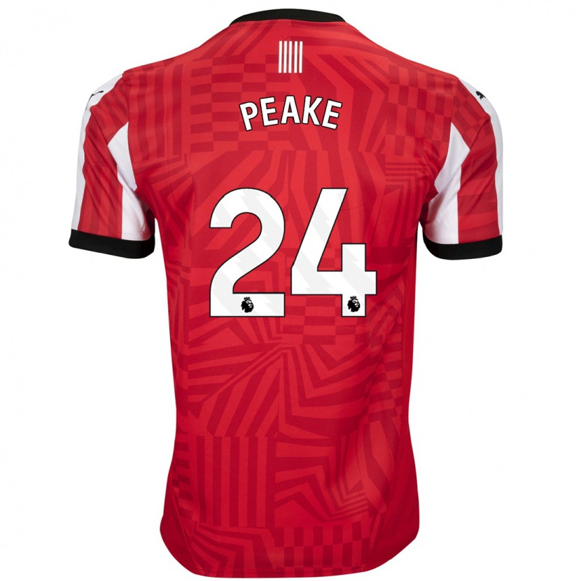 Danxen Mænd Paige Peake #24 Rød Hvid Hjemmebane Spillertrøjer 2024/25 Trøje T-Shirt