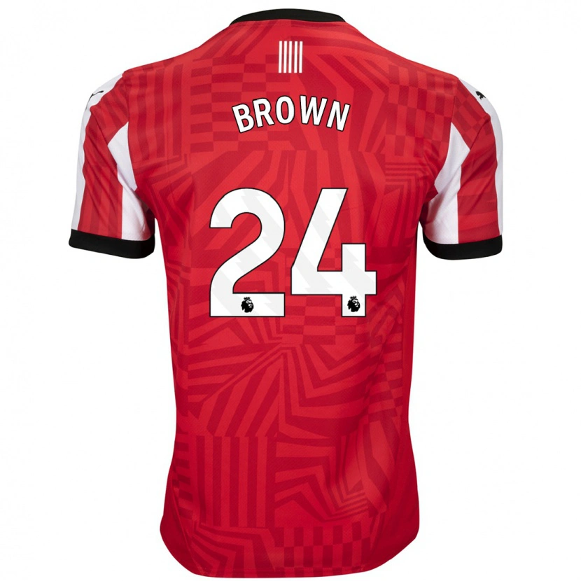 Danxen Mænd Rachel Brown #24 Rød Hvid Hjemmebane Spillertrøjer 2024/25 Trøje T-Shirt