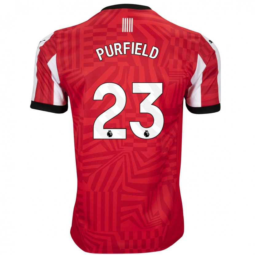 Danxen Mænd Jemma Elizabeth Purfield #23 Rød Hvid Hjemmebane Spillertrøjer 2024/25 Trøje T-Shirt