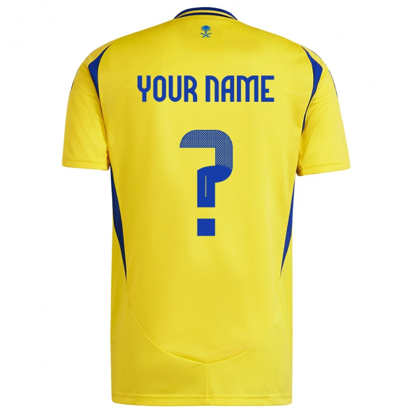 Danxen Mænd Dit Navn #0 Gul Blå Hjemmebane Spillertrøjer 2024/25 Trøje T-Shirt