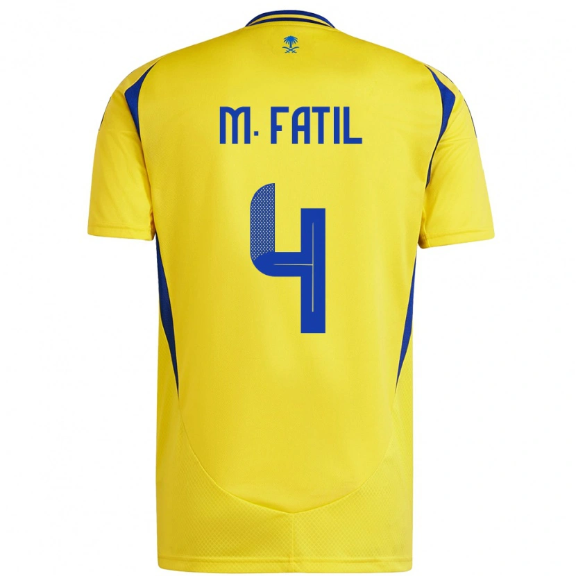 Danxen Mænd Mohammed Al-Fatil #4 Gul Blå Hjemmebane Spillertrøjer 2024/25 Trøje T-Shirt