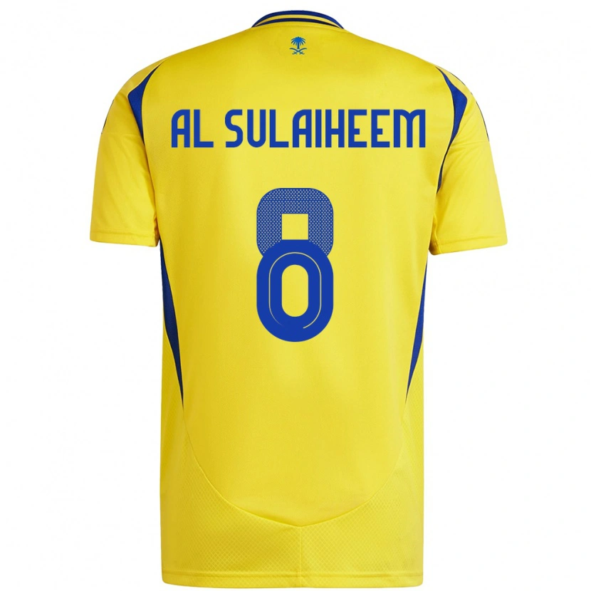 Danxen Mænd Abdulmajeed Al-Sulayhim #8 Gul Blå Hjemmebane Spillertrøjer 2024/25 Trøje T-Shirt