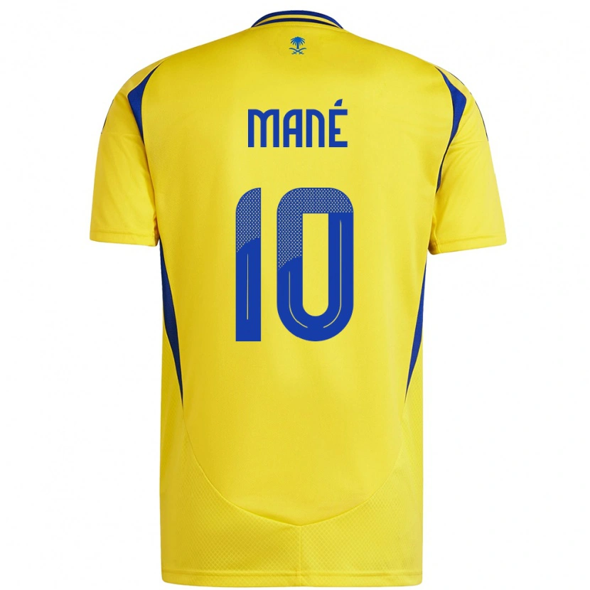 Danxen Mænd Sadio Mané #10 Gul Blå Hjemmebane Spillertrøjer 2024/25 Trøje T-Shirt