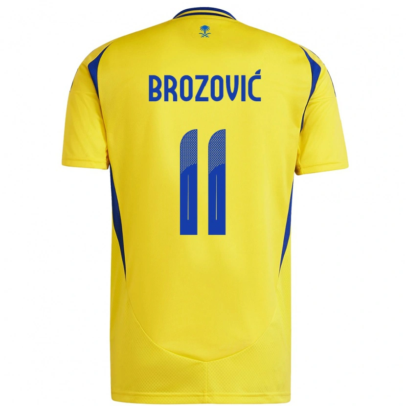 Danxen Mænd Marcelo Brozovic #11 Gul Blå Hjemmebane Spillertrøjer 2024/25 Trøje T-Shirt