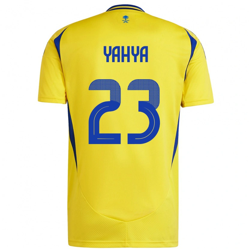 Danxen Mænd Ayman Yahya #23 Gul Blå Hjemmebane Spillertrøjer 2024/25 Trøje T-Shirt