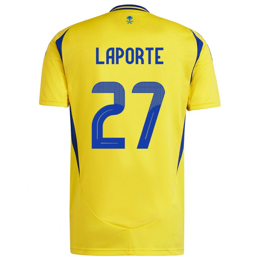Danxen Mænd Aymeric Laporte #27 Gul Blå Hjemmebane Spillertrøjer 2024/25 Trøje T-Shirt