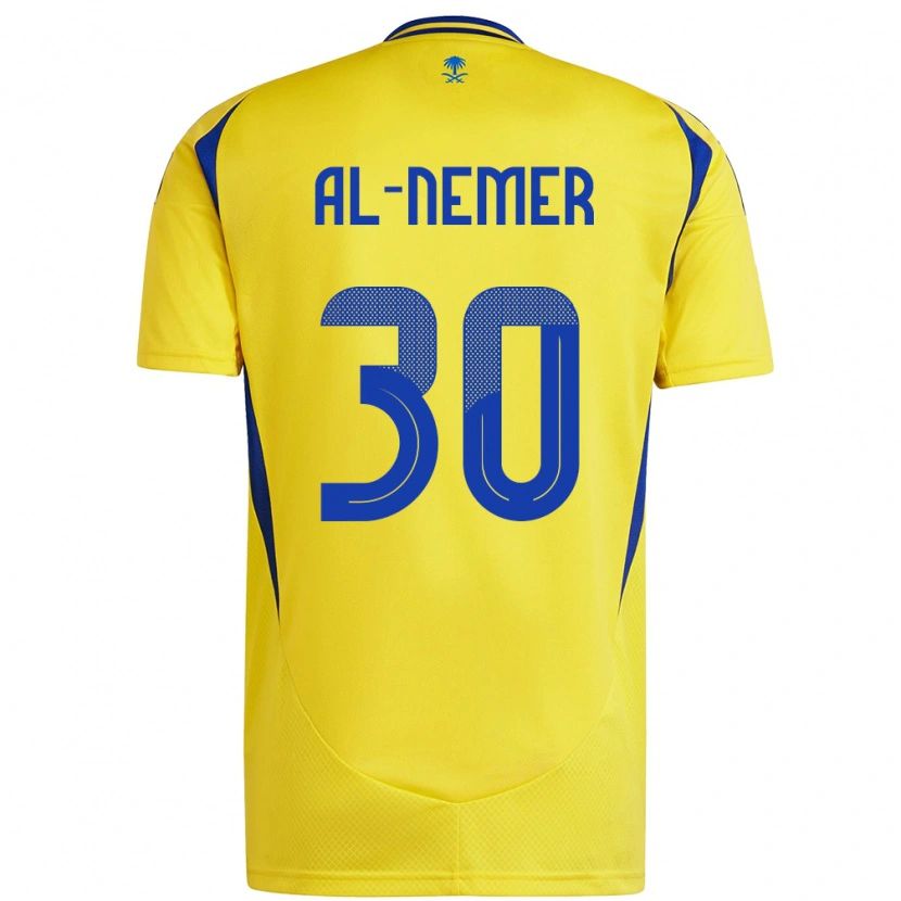 Danxen Mænd Meshari Al-Nemer #30 Gul Blå Hjemmebane Spillertrøjer 2024/25 Trøje T-Shirt