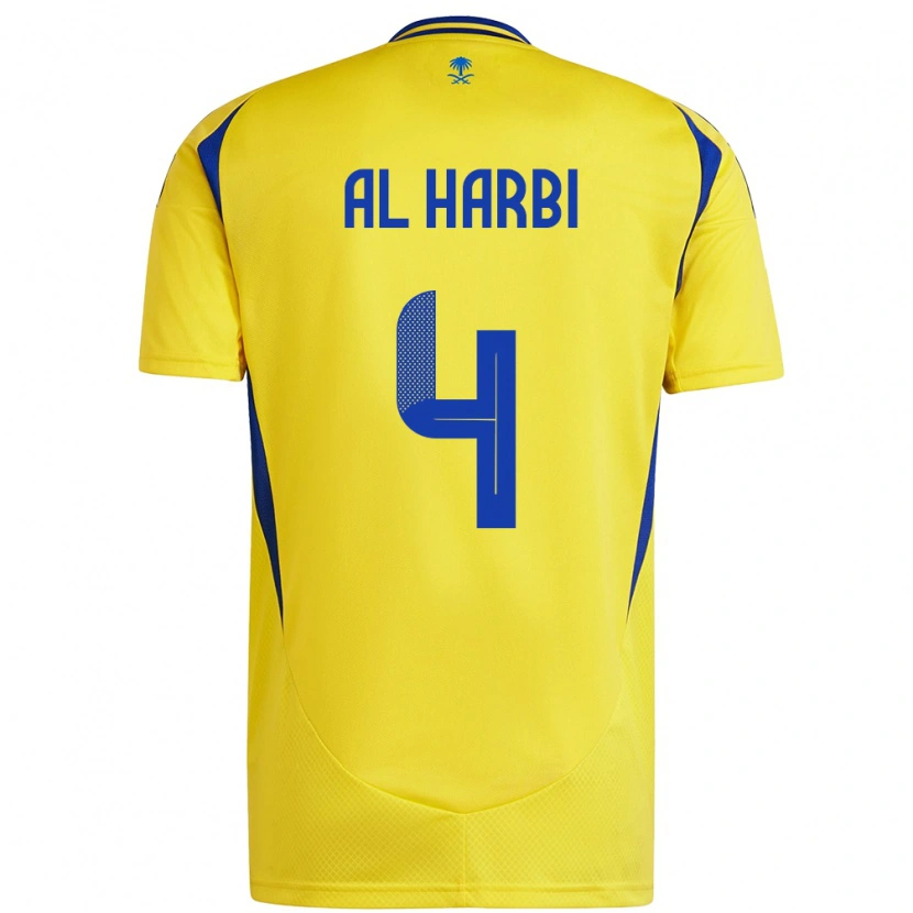 Danxen Mænd Fay Al-Harbi #4 Gul Blå Hjemmebane Spillertrøjer 2024/25 Trøje T-Shirt