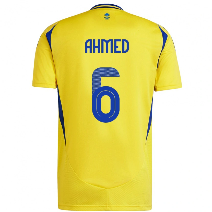 Danxen Mænd Aseel Ahmed #6 Gul Blå Hjemmebane Spillertrøjer 2024/25 Trøje T-Shirt