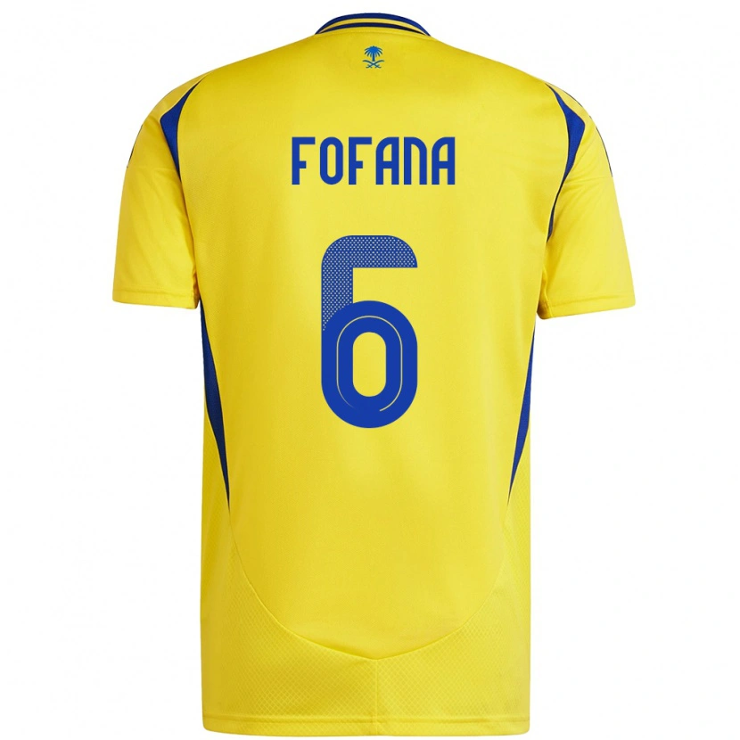 Danxen Mænd Seko Fofana #6 Gul Blå Hjemmebane Spillertrøjer 2024/25 Trøje T-Shirt