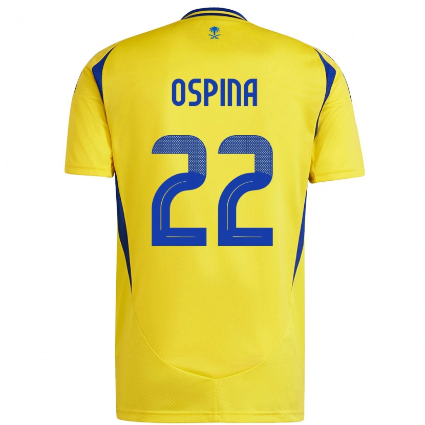Danxen Mænd David Ospina #22 Gul Blå Hjemmebane Spillertrøjer 2024/25 Trøje T-Shirt
