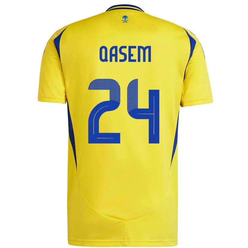 Danxen Mænd Mohammed Qasem #24 Gul Blå Hjemmebane Spillertrøjer 2024/25 Trøje T-Shirt