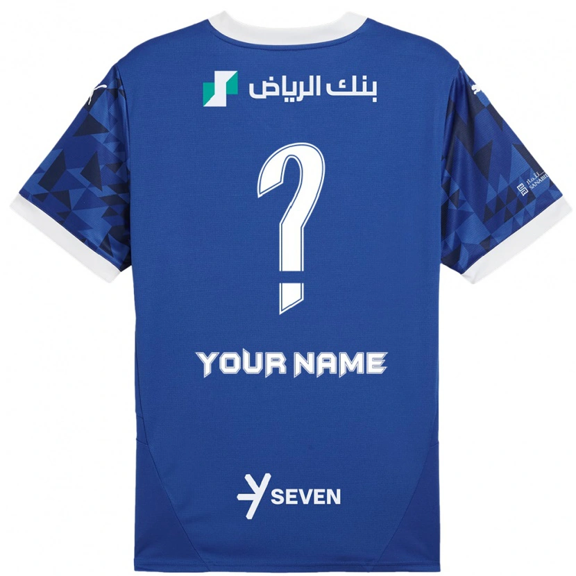 Danxen Mænd Dit Navn #0 Mørkeblå Hvid Hjemmebane Spillertrøjer 2024/25 Trøje T-Shirt