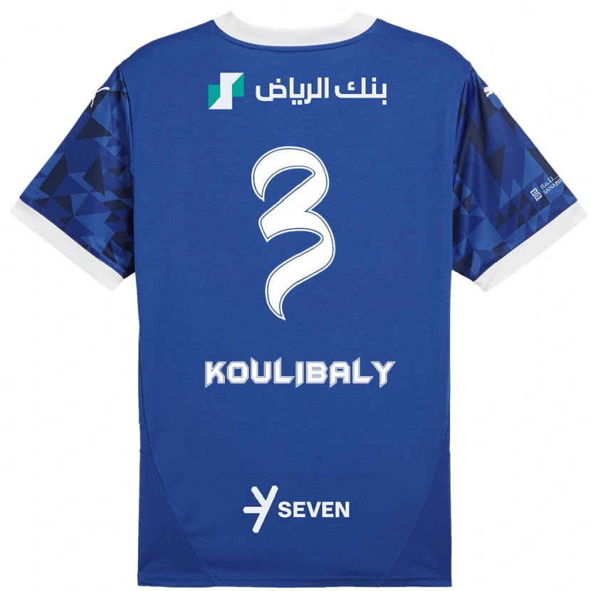 Danxen Mænd Kalidou Koulibaly #3 Mørkeblå Hvid Hjemmebane Spillertrøjer 2024/25 Trøje T-Shirt