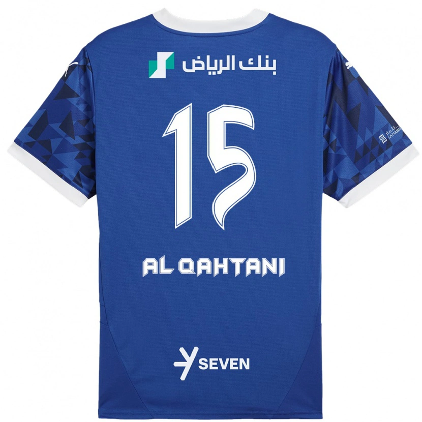 Danxen Mænd Mohammed Al-Qahtani #15 Mørkeblå Hvid Hjemmebane Spillertrøjer 2024/25 Trøje T-Shirt