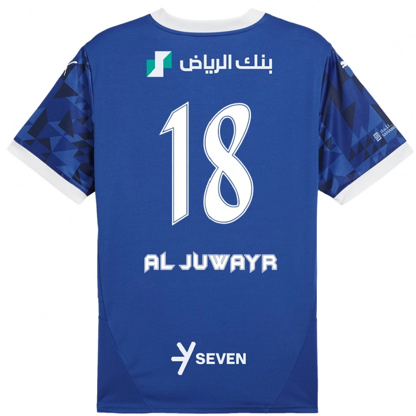 Danxen Mænd Musab Al-Juwayr #18 Mørkeblå Hvid Hjemmebane Spillertrøjer 2024/25 Trøje T-Shirt