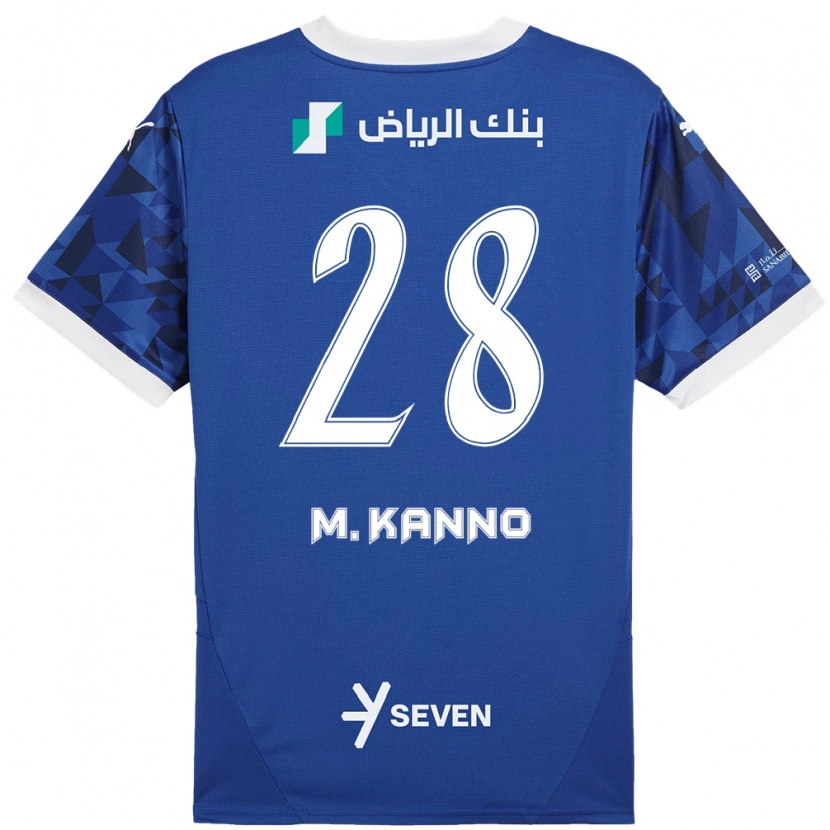 Danxen Mænd Mohamed Kanno #28 Mørkeblå Hvid Hjemmebane Spillertrøjer 2024/25 Trøje T-Shirt