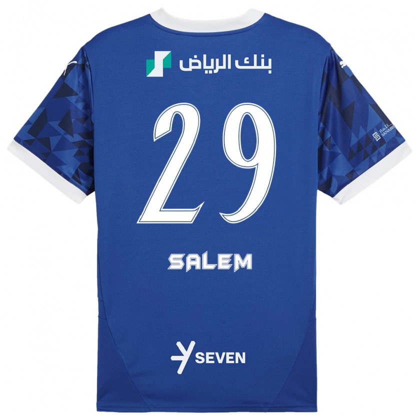 Danxen Mænd Salem Al-Dawsari #29 Mørkeblå Hvid Hjemmebane Spillertrøjer 2024/25 Trøje T-Shirt