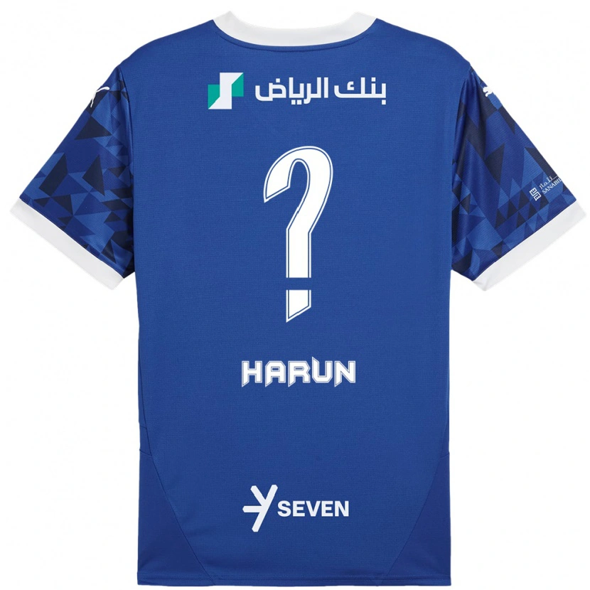Danxen Mænd Saud Harun #0 Mørkeblå Hvid Hjemmebane Spillertrøjer 2024/25 Trøje T-Shirt