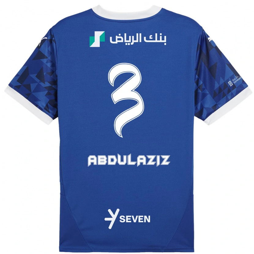 Danxen Mænd Al Jawhara Abdulaziz #3 Mørkeblå Hvid Hjemmebane Spillertrøjer 2024/25 Trøje T-Shirt