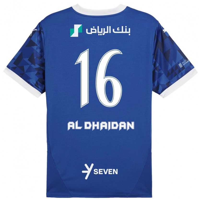 Danxen Mænd Nadia Al-Dhaidan #16 Mørkeblå Hvid Hjemmebane Spillertrøjer 2024/25 Trøje T-Shirt