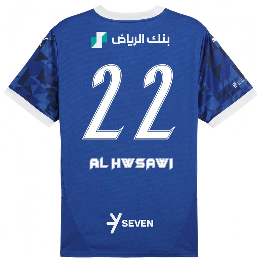 Danxen Mænd Shorouq Al-Hwsawi #22 Mørkeblå Hvid Hjemmebane Spillertrøjer 2024/25 Trøje T-Shirt