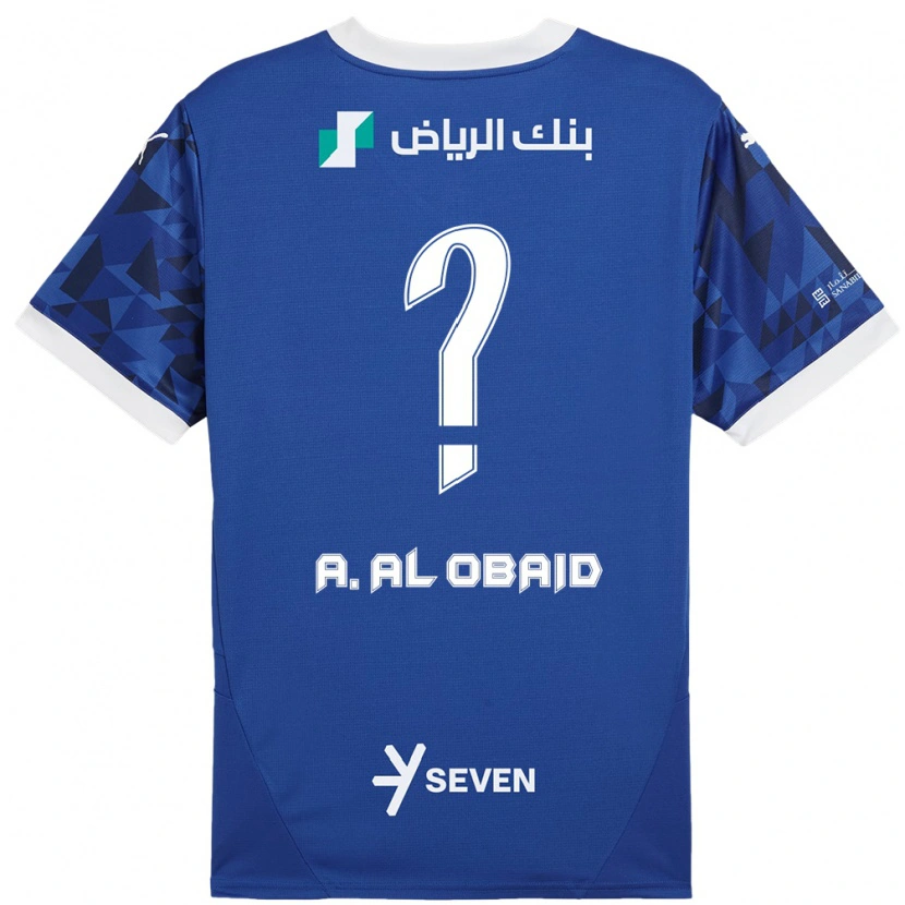 Danxen Mænd Abdulrahman Al-Obaid #0 Mørkeblå Hvid Hjemmebane Spillertrøjer 2024/25 Trøje T-Shirt