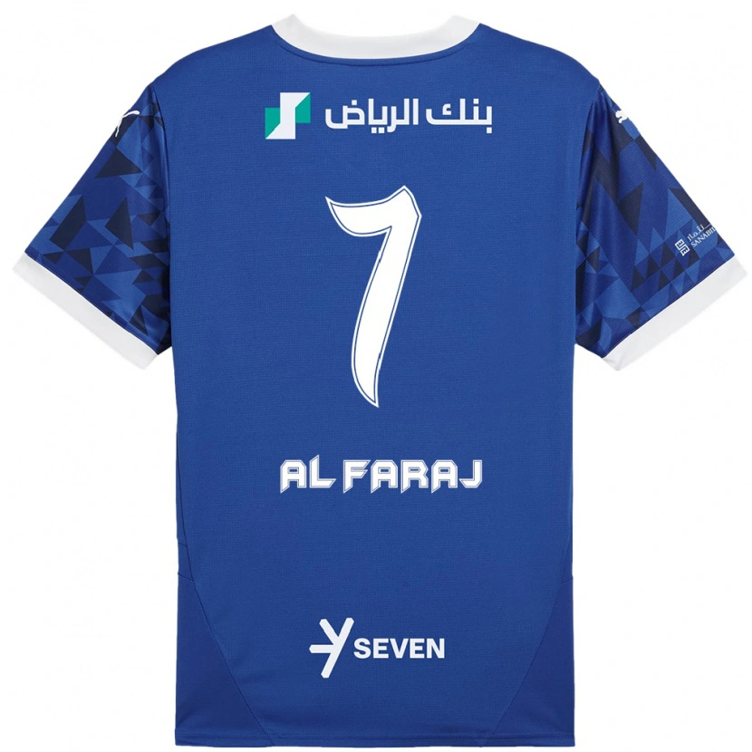 Danxen Mænd Salman Al-Faraj #7 Mørkeblå Hvid Hjemmebane Spillertrøjer 2024/25 Trøje T-Shirt