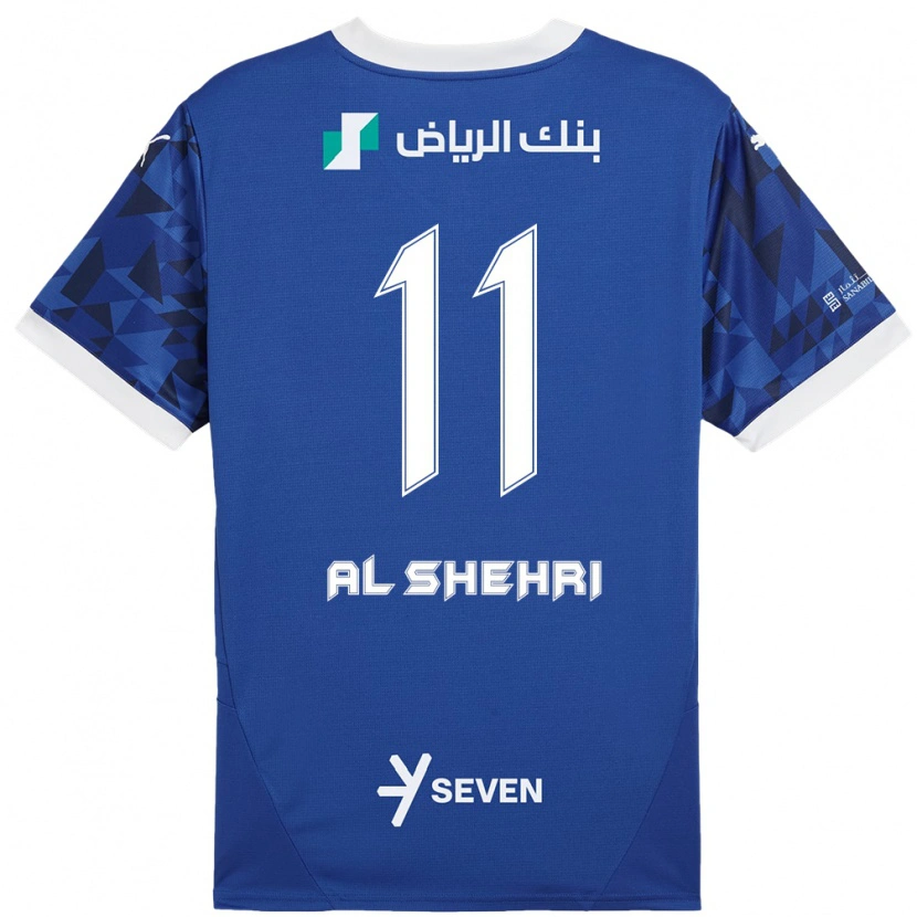 Danxen Mænd Saleh Al-Shehri #11 Mørkeblå Hvid Hjemmebane Spillertrøjer 2024/25 Trøje T-Shirt