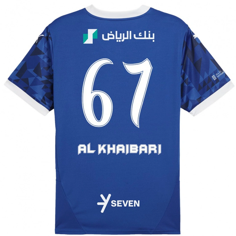 Danxen Mænd Mohammed Al-Khaibari #67 Mørkeblå Hvid Hjemmebane Spillertrøjer 2024/25 Trøje T-Shirt