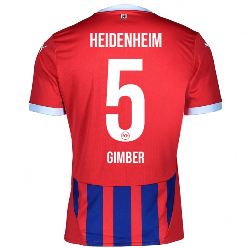Danxen Mænd Benedikt Gimber #5 Rød Blå Hjemmebane Spillertrøjer 2024/25 Trøje T-Shirt