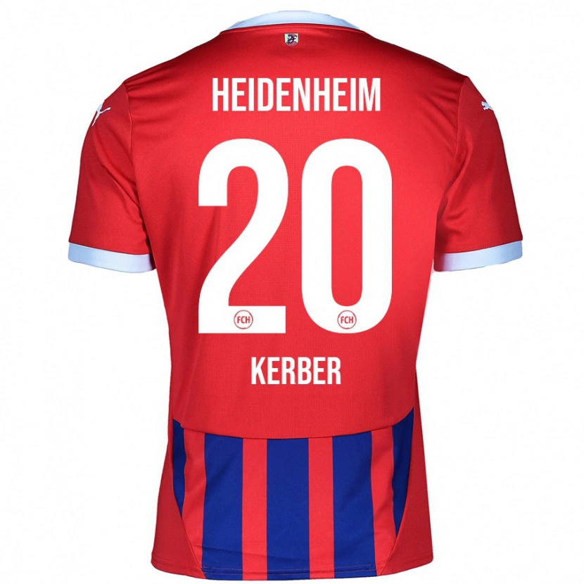 Danxen Mænd Luca Kerber #20 Rød Blå Hjemmebane Spillertrøjer 2024/25 Trøje T-Shirt