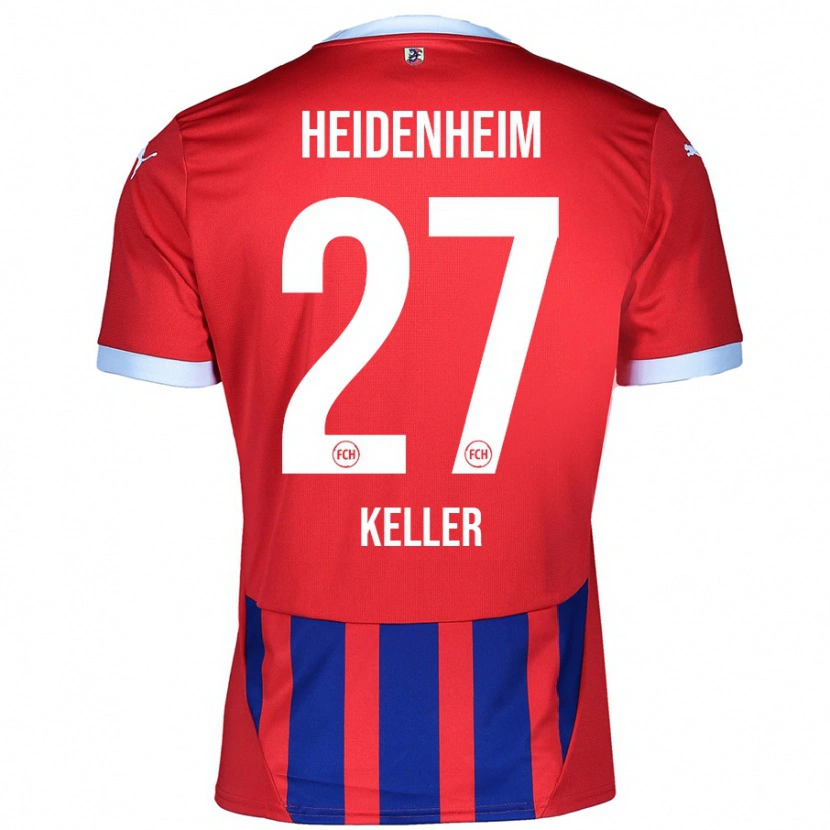 Danxen Mænd Thomas Keller #27 Rød Blå Hjemmebane Spillertrøjer 2024/25 Trøje T-Shirt