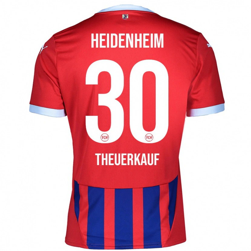 Danxen Mænd Norman Theuerkauf #30 Rød Blå Hjemmebane Spillertrøjer 2024/25 Trøje T-Shirt